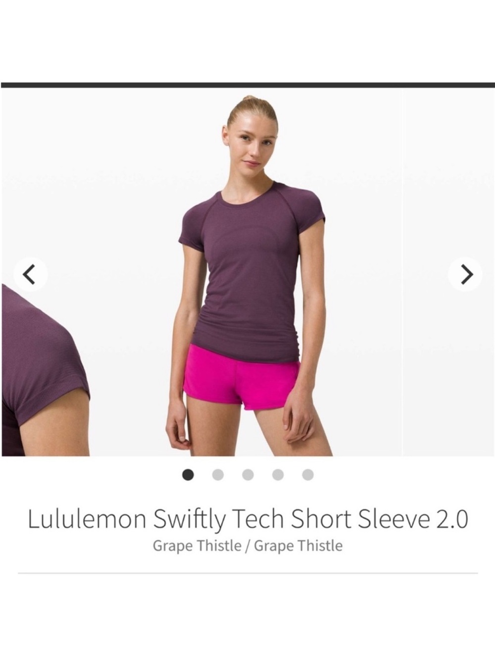 Lululemon Swiftly Tech Short Sleeve Shirt 2.0 Grape Thistle Sz 4